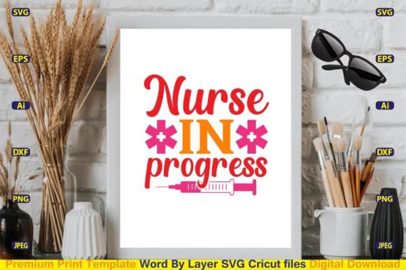 Nurse in Progress SVG Design for Crafts and Graphics