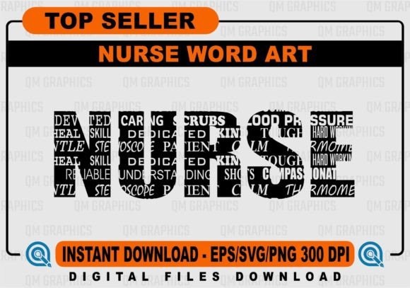 Nurse Word Art Graphics for Crafts