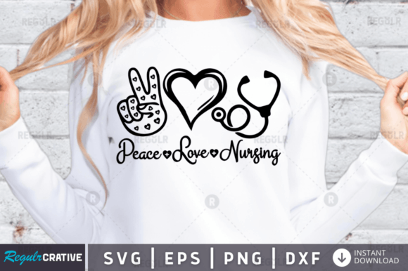 Peace Love Nursing Svg Design: Graphics for Crafts & Small Business