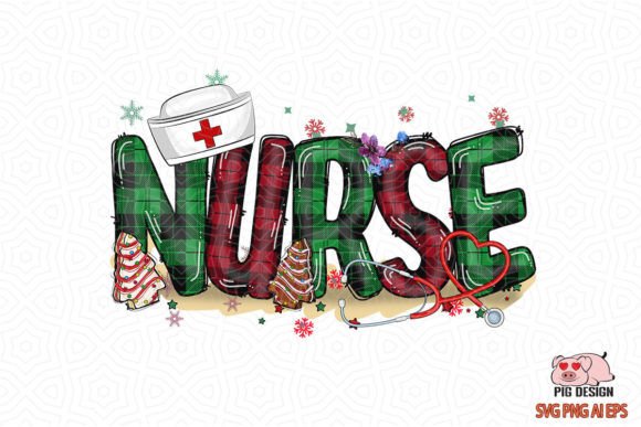 Plaid Nurse Christmas Sublimation SVG: Graphics and Crafts
